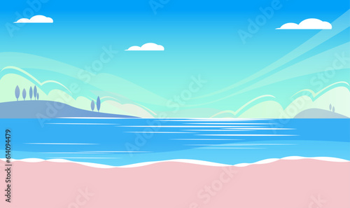 flat design beach landscape gradient background