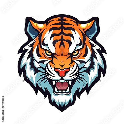 Tiger Head Cartoon Illustration
