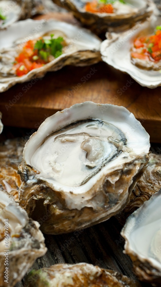 Sensory Delight: Exquisite Close-Up of Fresh Raw Oysters in Shell, Captured in 4K Resolution Sensory Delight: Exquisite Close-Up of Fresh Raw Oysters in Shell, Captured in 4K Resolution