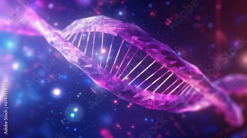 3d rendered illustration of a DNA, Abstract DNA Technology: Futuristic Science Medical Concept on a Captivating Background, Generative AI © Ameer