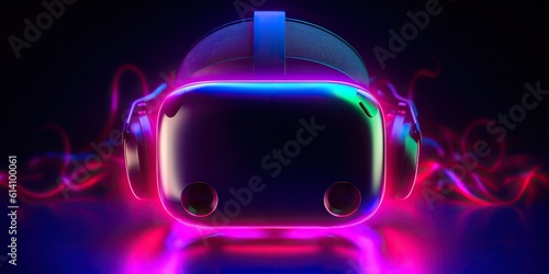 AI Generated. AI Generative. VR virtual reality mask headset future technology. Graphic Art