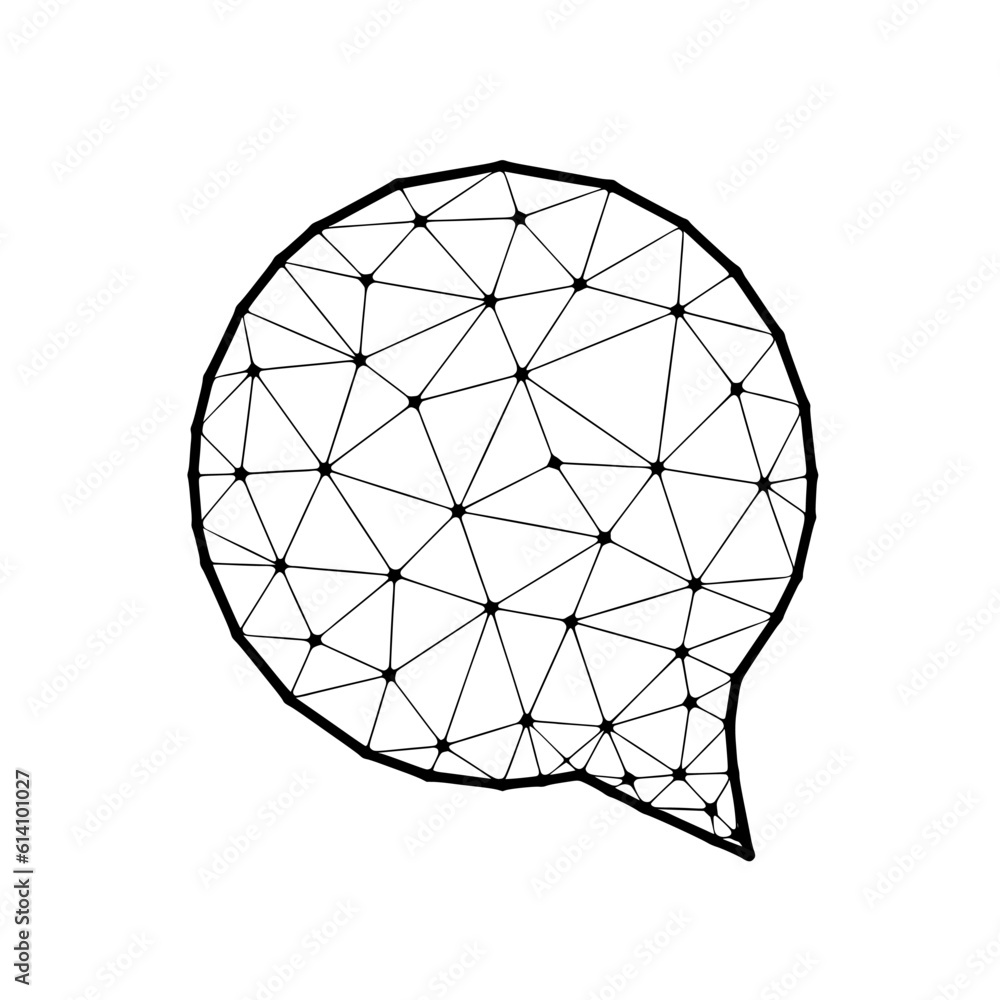 Chat polygonal vector icon isolated on white background. Chat polygonal vector icon isolated on white background.
