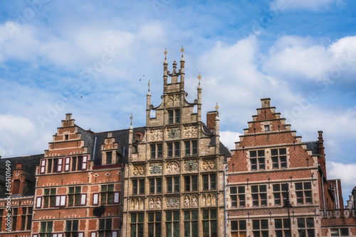 Historic buildings in the old city center of Gent, Belgium