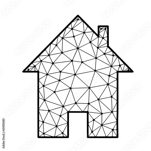 Home polygonal vector icon isolated on white background.