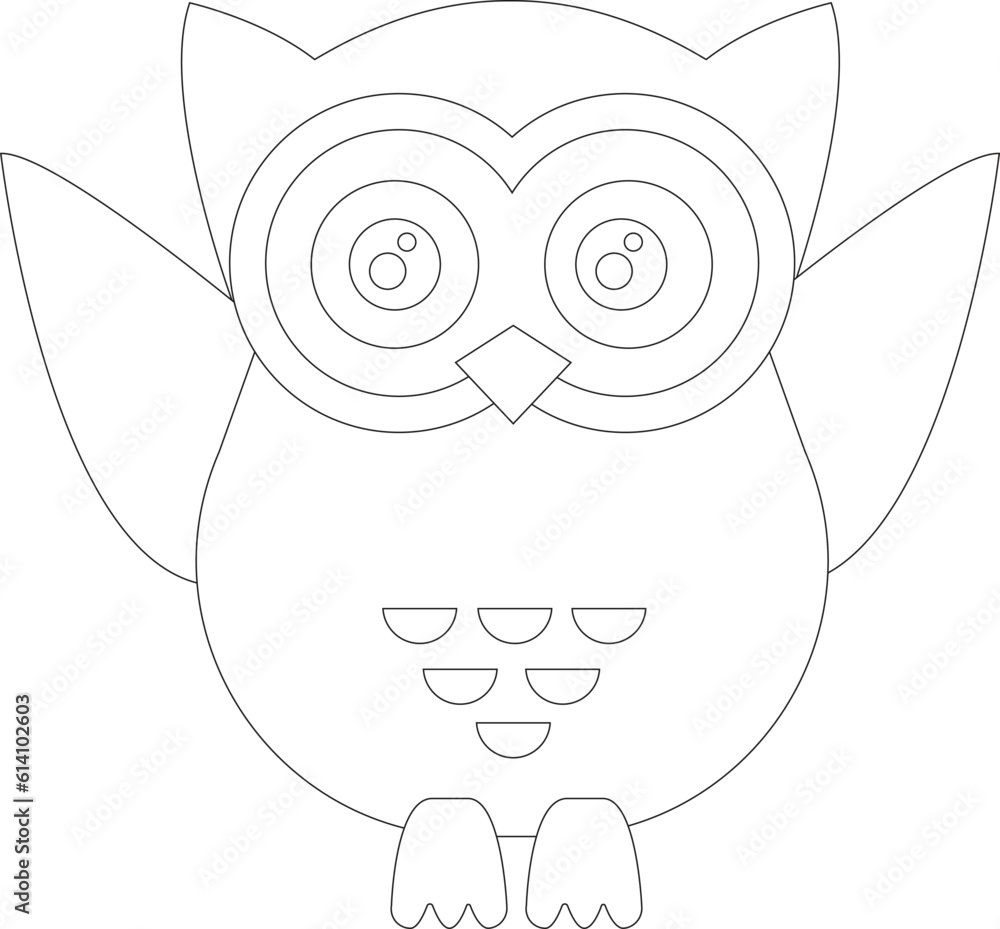 Fototapeta premium Cartoon Owl Animal Vector Graphic