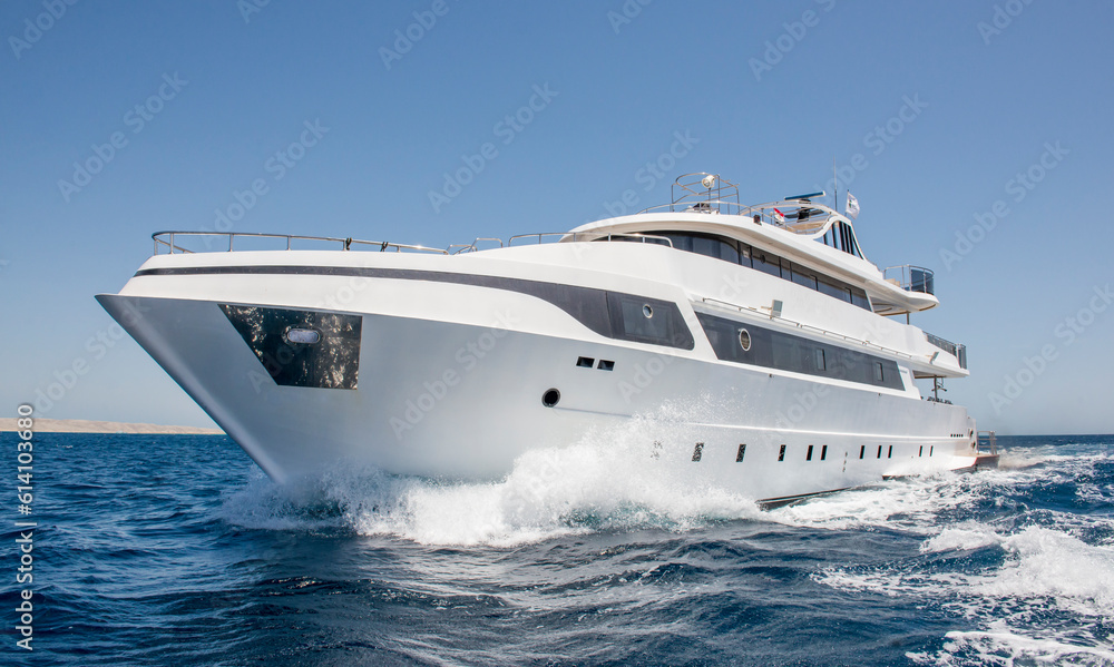 luxury yacht floating and underway on the red sea Egypt luxury yacht floating and underway on the red sea Egypt