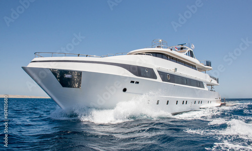 luxury yacht floating and underway on the red sea Egypt  © darren