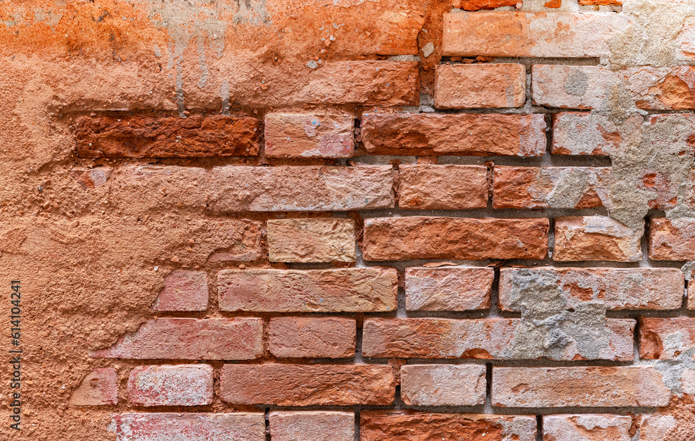 Naklejka premium Antique red brick wall