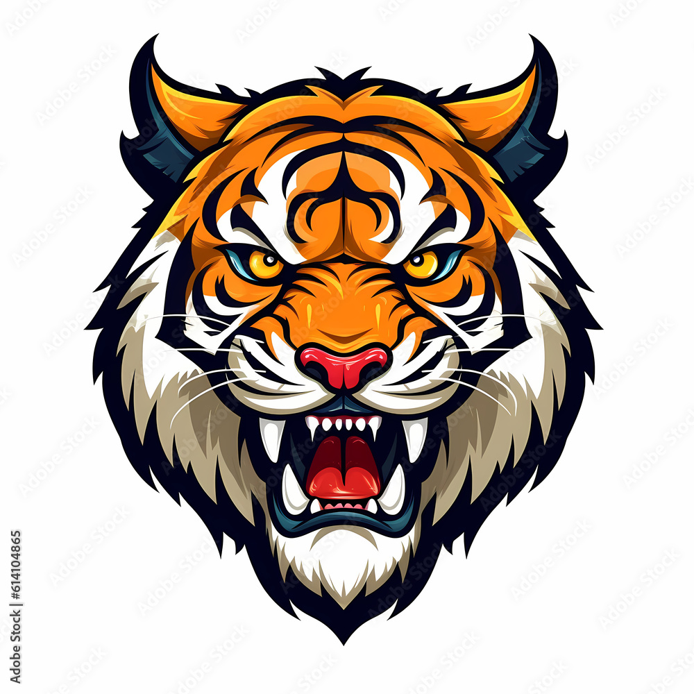 Tiger Head Cartoon Illustration Stock Illustration Adobe Stock