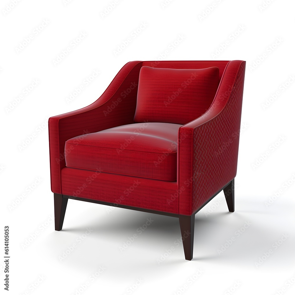 Red chair isolated on white background, ai generated Red chair isolated on white background, ai generated
