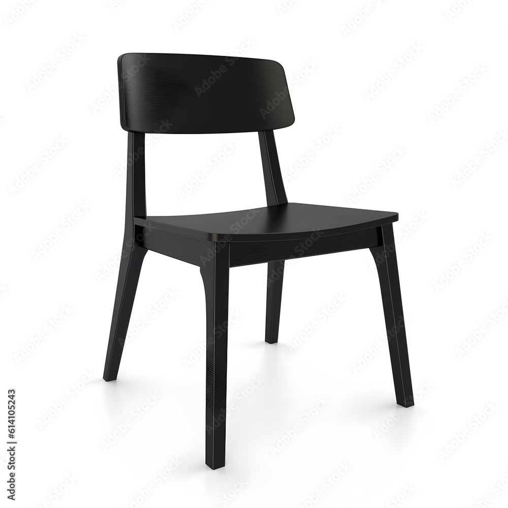 Black isolated chair on white background, ai generated Black isolated chair on white background, ai generated