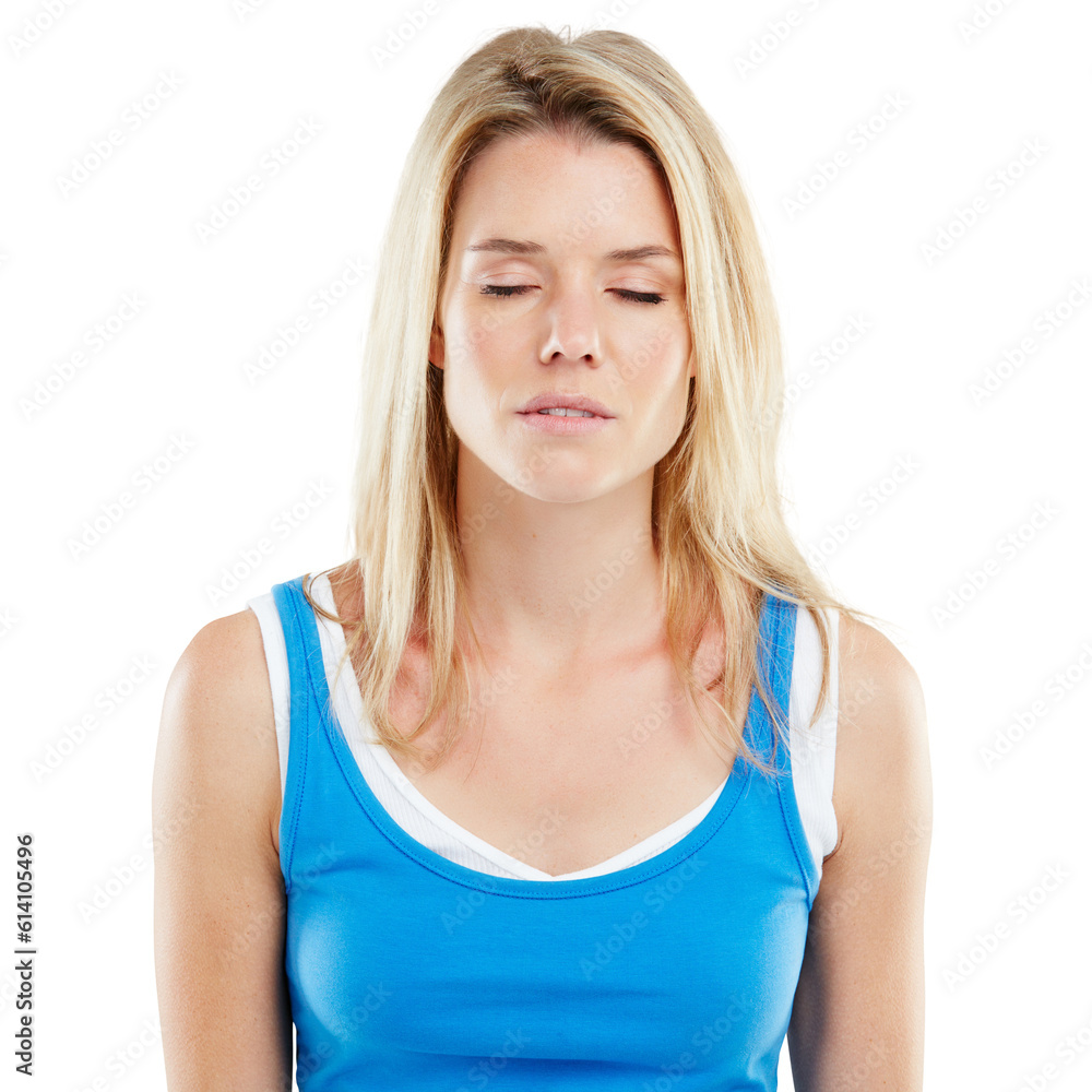 Tired, burnout and woman sleeping while standing from insomnia, depression or mental health issues. Overworked, exhausted and young female person taking a nap isolated by a transparent png background Tired, burnout and woman sleeping while standing from insomnia, depression or mental health issues. Overworked, exhausted and young female person taking a nap isolated by a transparent png background