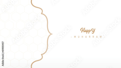 poster banner wallpaper template design for muharram islamic new year celebration