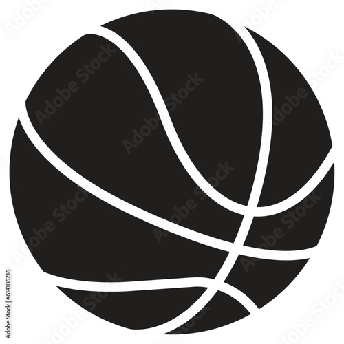 Basketball black icon. Outline and filled vector sign. Sports equipment symbol.
