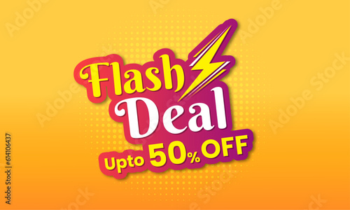 Flash Deal Logo Unit Label Design Template Vector. Deals, Sale, Offer, Discounts background Design