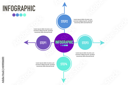 4 segments circular diagram concept. Infographic business design.