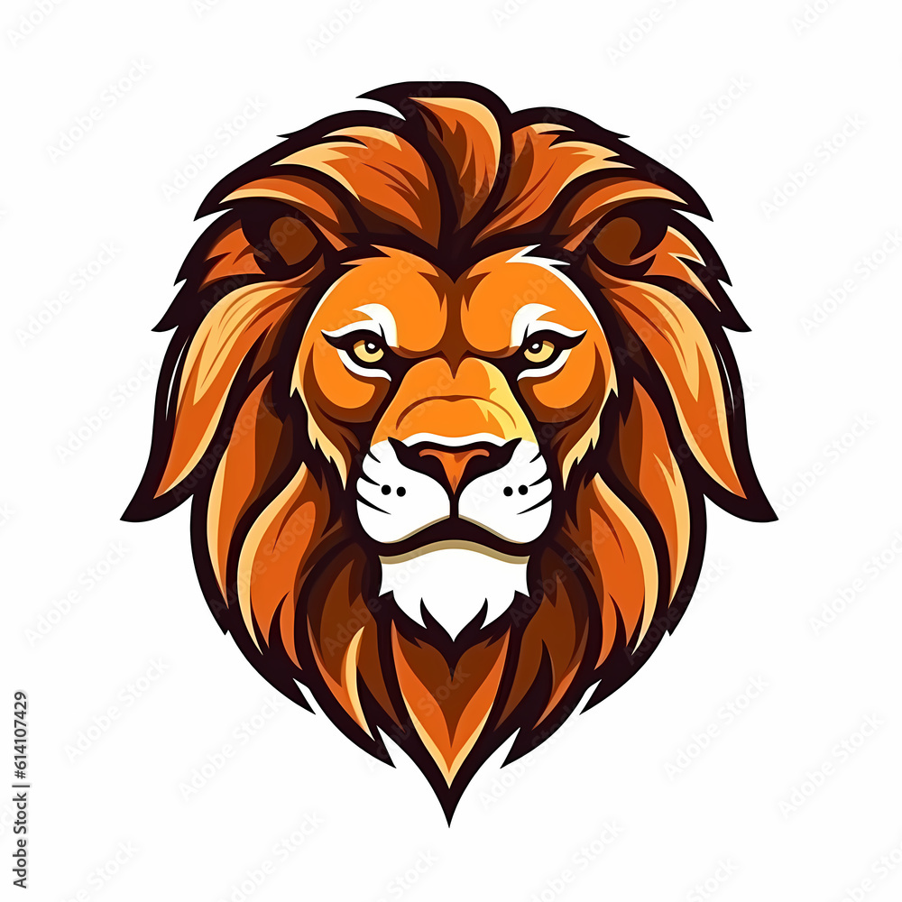 Lion Head Cartoon Illustration