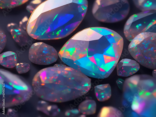 A shine opal gem stone, Generative AI Illustration.
