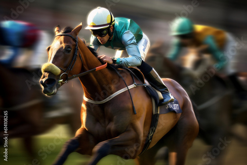 A Horse Jockey in a Race, Generative AI © HRTNT Media