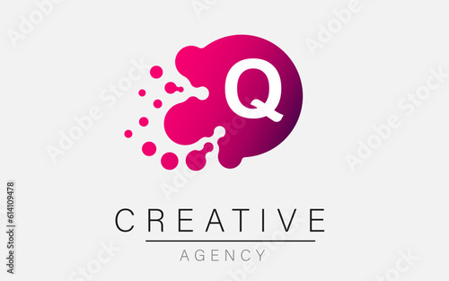 logo of the letters Q. Q is a letter vector design with dots