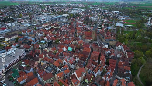 Wallpaper Mural aerial view of the city Crailsheim on a sunny day in early spring. Torontodigital.ca