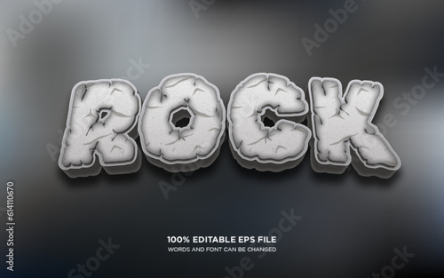 Rock editable text style effect	