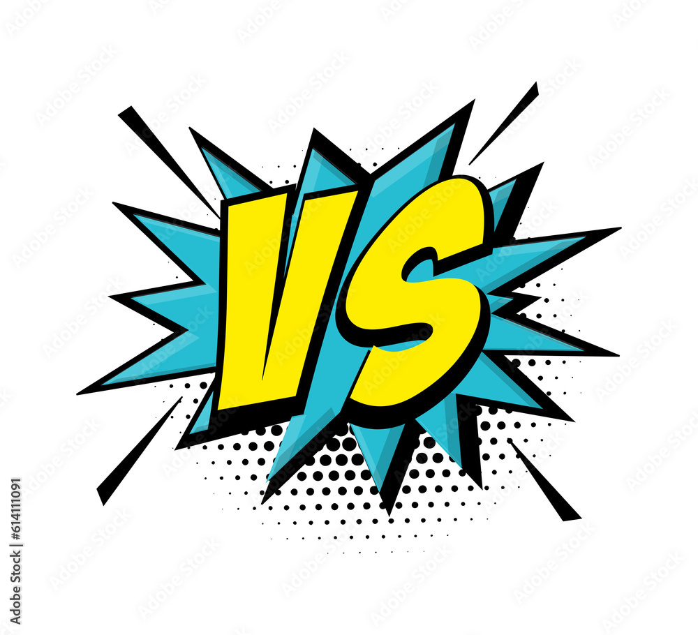 Naklejka premium Cartoon VS Versus
