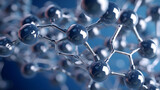 3d illustration of molecule model. Science background with Close-up of molecular structure.