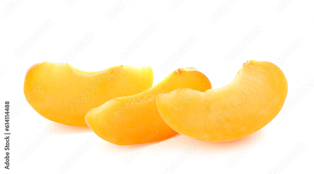 Pieces of ripe apricot isolated on white background Pieces of ripe apricot isolated on white background
