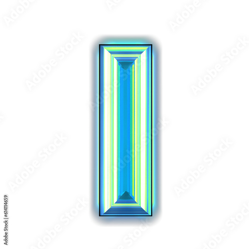 Blue symbol with glow. letter i