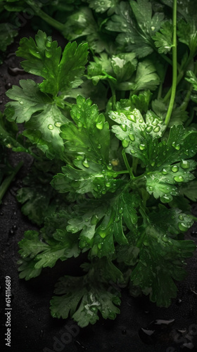 Closeup fresh green cilantro