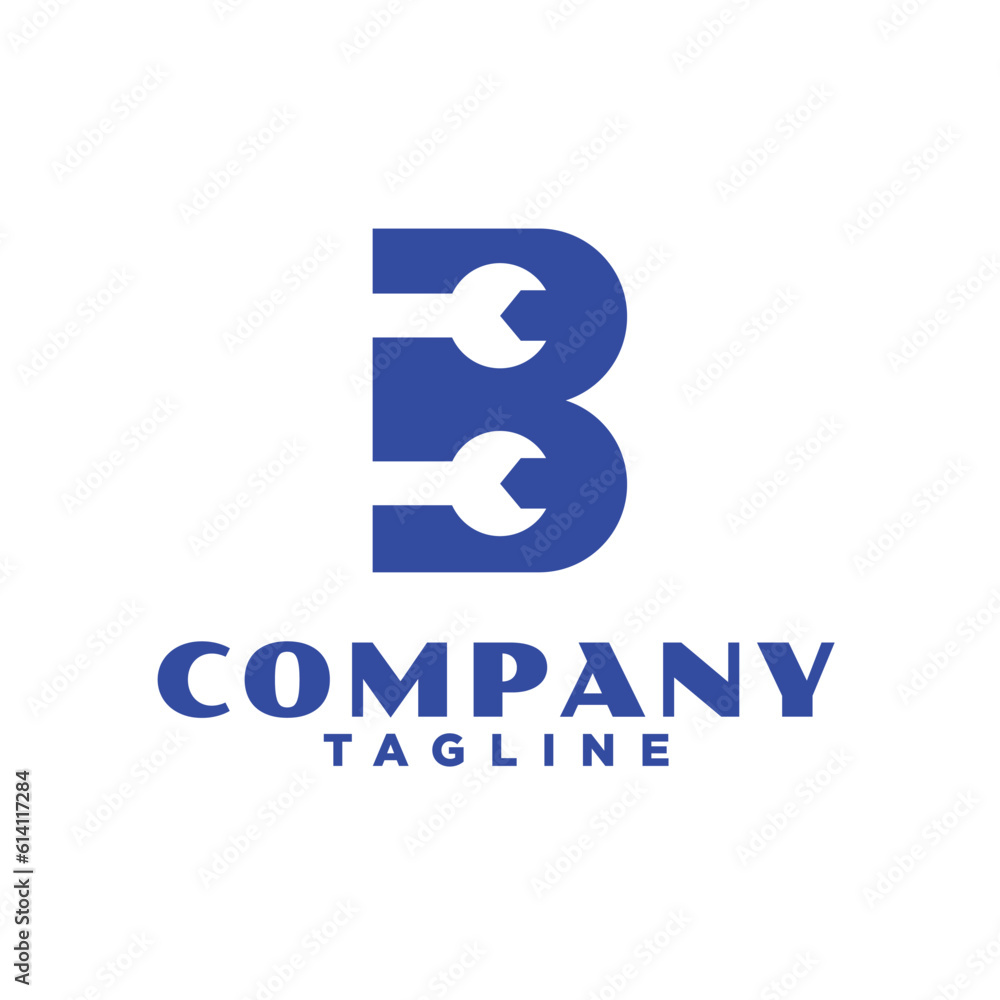 Letter B wrench logo, HVAC business. Repair, plumber or plumbing logo for companies with letter B in the name. Clean and professional logos Letter B wrench logo, HVAC business. Repair, plumber or plumbing logo for companies with letter B in the name. Clean and professional logos