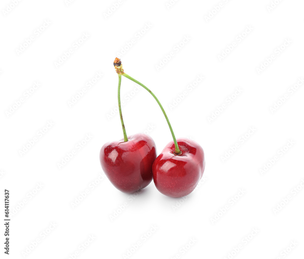 Sweet cherries on white background Sweet cherries on white background