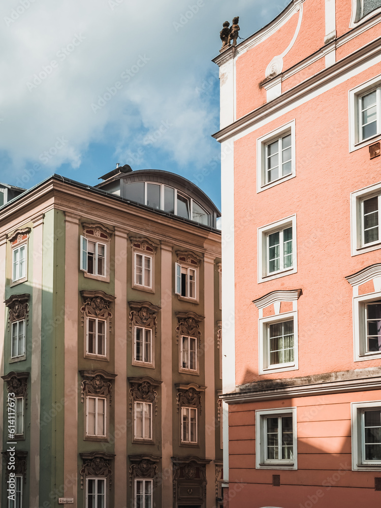 Facades of buildings in Linz, Austria Facades of buildings in Linz, Austria