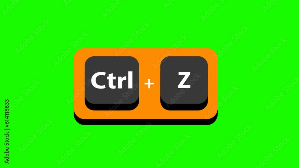 Animated green screen video pressing Ctrl Z button suitable for creator content Animated green screen video pressing Ctrl Z button suitable for creator content