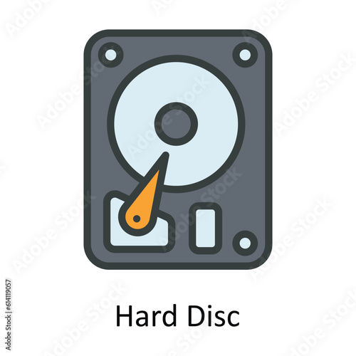 Hard Disc  Vector Fill outline Icon Design illustration. Network and communication Symbol on White background EPS 10 File
