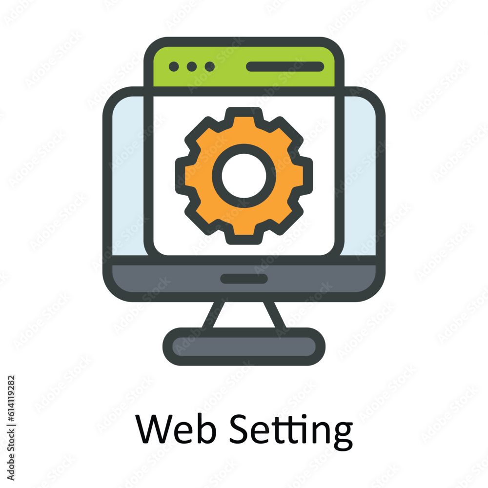 Web Setting Vector Fill outline Icon Design illustration. Network and communication Symbol on White background EPS 10 File
Web Setting Vector Fill outline Icon Design illustration. Network and communication Symbol on White background EPS 10 File