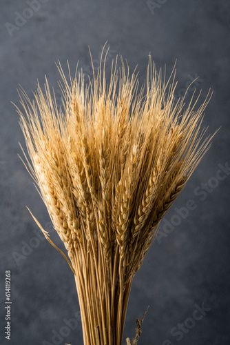 Wheat spike on the vintage background 