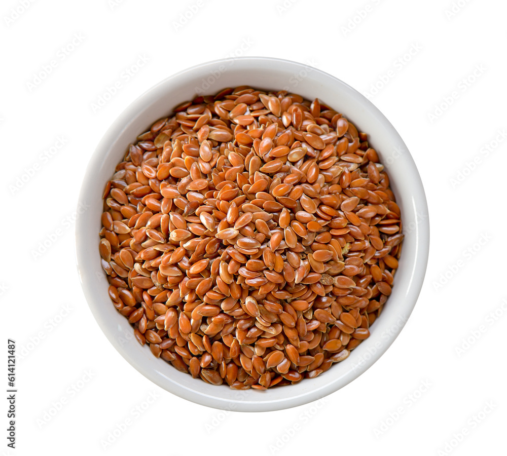 Flax seeds in bowl on transparent png Flax seeds in bowl on transparent png