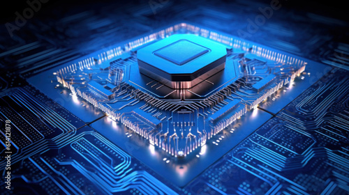 The computer circuit board Central Processing Unit of the computer