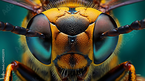 Generative AI. Insect Eyes: Explore the mesmerizing patterns and colors of insect eyes up close, revealing the fascinating structures and adaptations that allow them to perceive their surroundings © The Gentleman