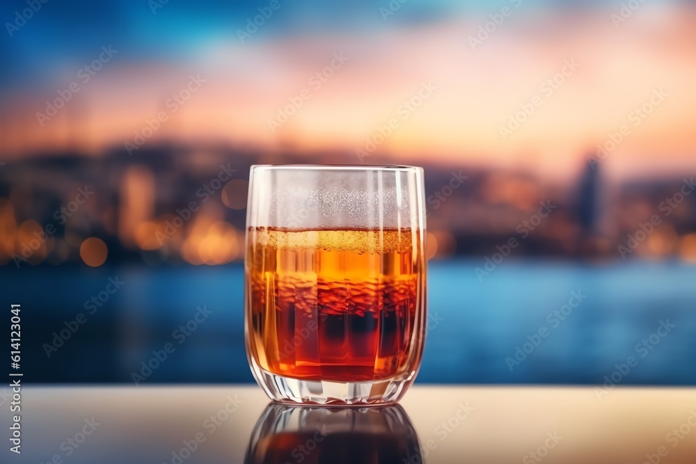 A glass of Turkish tea. generative AI A glass of Turkish tea. generative AI