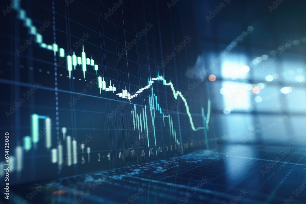 Graph chart of stock market investment trading. Financial business background. Generative AI Graph chart of stock market investment trading. Financial business background. Generative AI