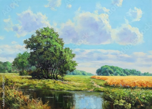 landscape with river and trees