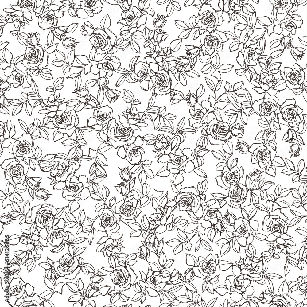 Fototapeta premium Abstract and cute rose seamless pattern,
