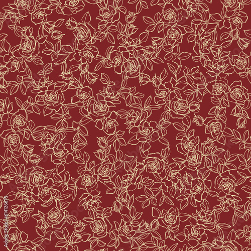 Abstract and cute rose seamless pattern,