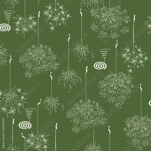 Beautiful japanese sparkler seamless pattern,