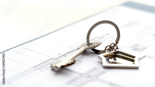 the keys to the new house on the drawings of the house