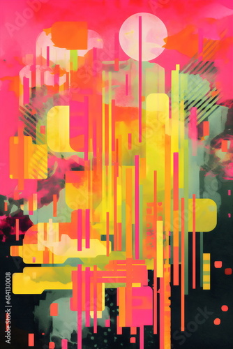 abstract art painting with grunge drips background made with generative ai