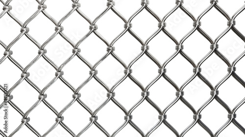 Chain link metal fence isolated on a transparent background, Generative AI